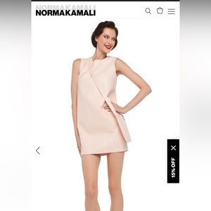 Norma Kamali Light Pink Vegan Leather Mini Dress